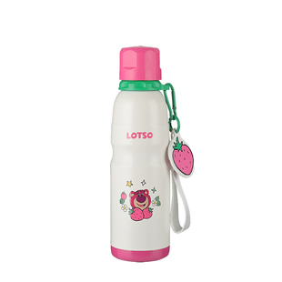 lotso草莓熊保温杯女生高颜值杯具熊迪士尼联名学生运动便携水杯