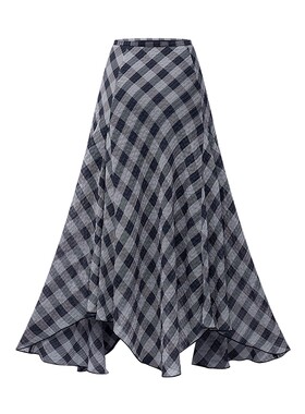 LILY通勤复古格纹女装新款半身裙