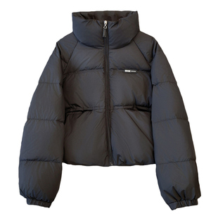 超好看绝美紫色短款小个子立领羽绒服女2025冬季新款加厚泡芙外套