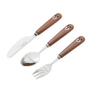 布朗熊牛排刀叉餐具西餐刀叉勺三件套家用不锈钢勺子叉子西餐套装