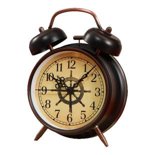 康巴丝经典复古金属打铃闹钟儿童学生个性大铃声夜光闹表大铃声钟