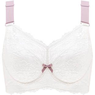 月色大胸显小内衣女全罩杯聚拢上托胸罩收副乳防下垂薄款大码文胸