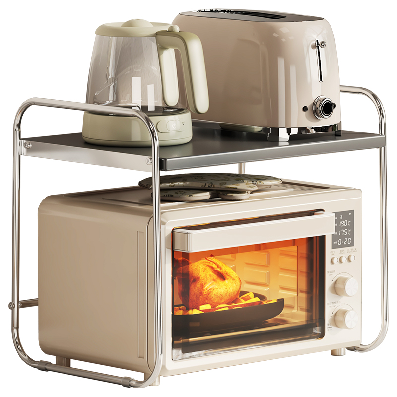 厨房放微波炉架子的置物架烤箱台面新款电饭锅一体家用微波炉架桌