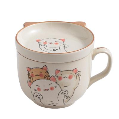 大容量手绘卡通燕麦杯早餐杯