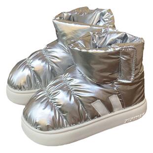 细细条 情侣加厚防水羽绒布棉鞋冬外穿保暖潮酷运动风雪地靴男女