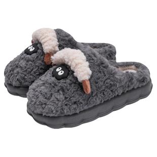 棉拖鞋男款冬季厚底保暖毛绒2025新款室内家居情侣冬天毛拖鞋男士