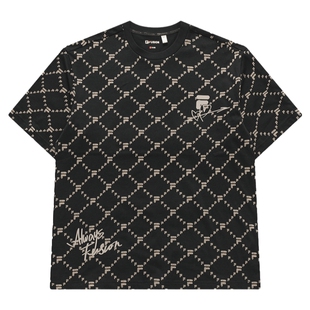 FILA FUSION斐乐潮牌情侣短袖T恤春夏季男女休闲老花宽松内搭上衣