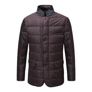 JD220爵S丹N换季断码清仓秋冬薄款男士酒红色82.5％白鸭绒羽绒服