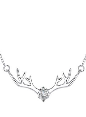 一鹿有你s925银锁骨链女吊坠项链