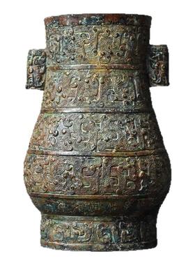 御如意纯铜花瓶餐厅装饰摆件古玩