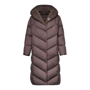 双面穿LILY2025冬新款女装连帽90鸭绒宽松廓形三防羽绒服外套长款