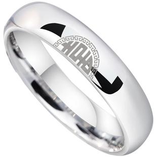 戒指男士镀黄金情侣对戒女双喜囍字钨金婚戒彩金素圈钨钢结婚指环