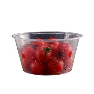 800ml一次性打包盒圆形带盖外卖塑料透明黑色快餐盒便当饭盒餐盒