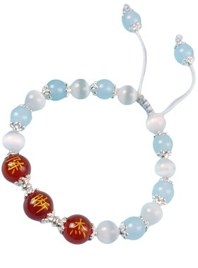 红玛瑙带名字珠子手链