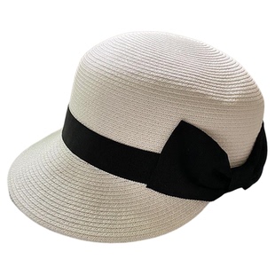 夏季防晒帽2025新款蝴蝶结洋气减龄显脸小草帽马术帽遮阳鸭舌帽女