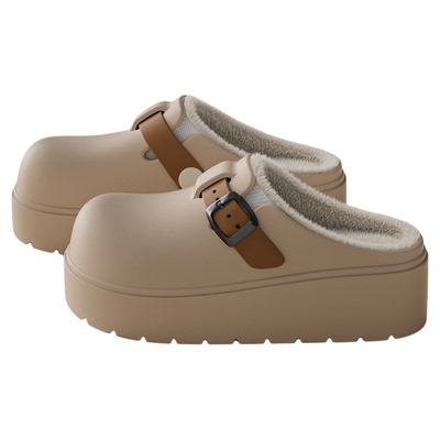 厚底增高棉拖鞋女冬2025新款防水