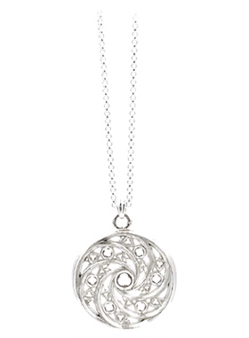 QuriouStone其石·哥特教堂玫瑰窗花圆盘锁骨链 925纯银项链 艺术