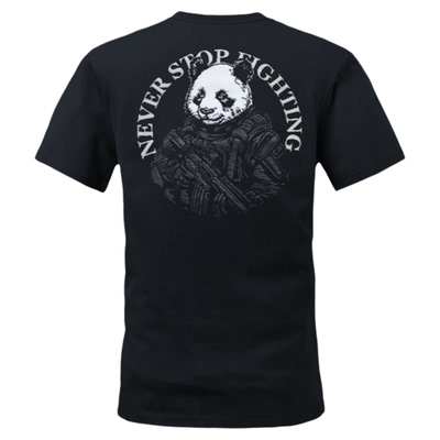 GUNCHILL军事风战术熊猫短袖T恤男夏季圆领上衣宽松国潮印花半袖