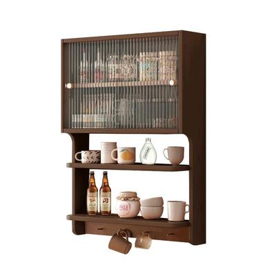 实木厨房吊柜餐桌收纳置物餐边柜