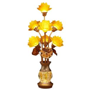 观世音莲花灯2026新款佛前供莲花灯供佛灯家用供奉插电七彩莲花灯