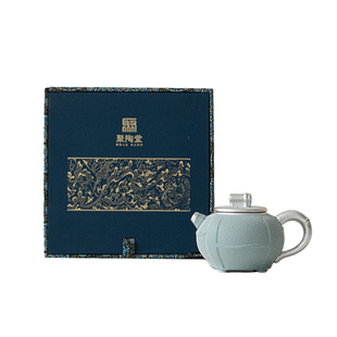 999银鎏银四足小洋壶泡茶壶陶瓷茶壶功夫茶具带过滤泡茶器礼盒