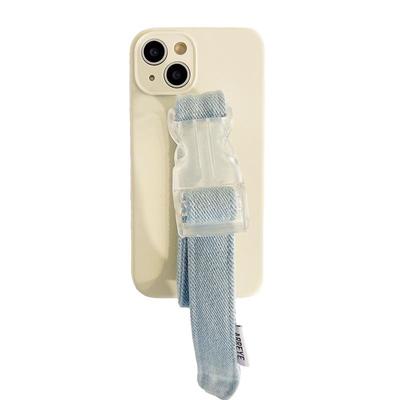 白鹿同款牛仔腕带苹果手机壳潮女