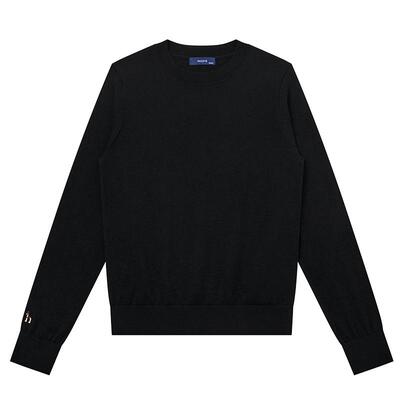 【100%绵羊毛】Hazzys哈吉斯针织衫女秋冬纯色打底衫休闲通勤上衣