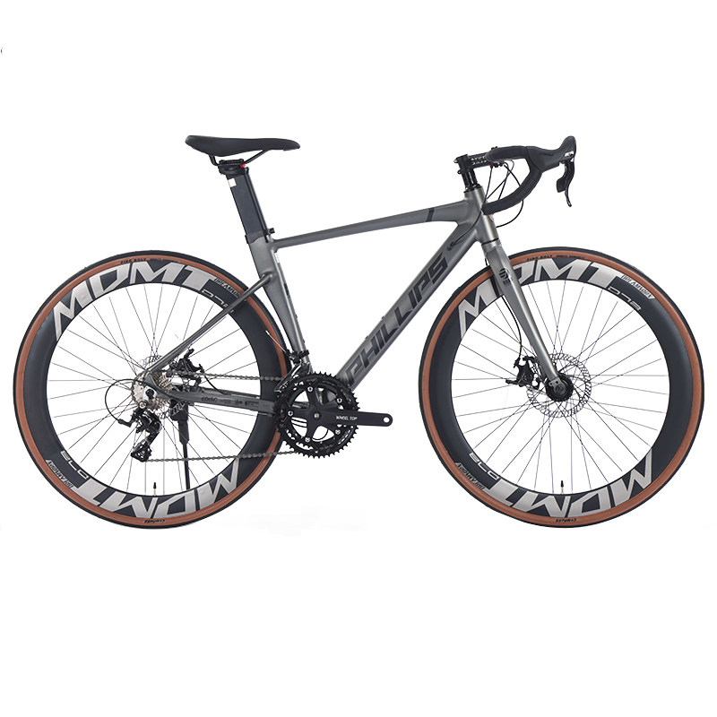 菲利普铝合金平把公路车自行车男士青少年破风变速成人超轻快单车