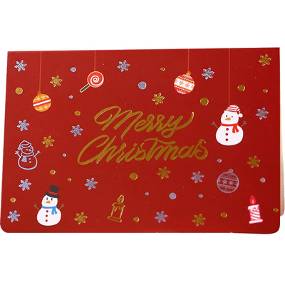 新款圣诞节贺卡复古小众立体对折英文贺卡儿童创意感高颜值送朋友手写祝福留言感谢礼物生日小卡片折叠带信封