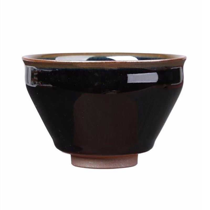 宋研 | 仿宋点茶乌金釉建盏 12.5cm标准黑瓷点茶盏抹茶碗束口盏