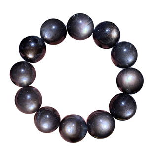 天然巴西星光海蓝宝手链黑爆闪蓝水晶手串情侣时尚饰品送礼物女生