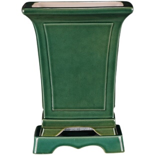 高端紫砂兰花盆春兰建兰蝴蝶兰花专用盆白泥青瓷釉高四方盆带底座