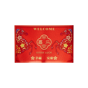 入户门地垫红色丝圈压花玄关大门口进门脚垫防滑除尘耐磨耐脏地毯