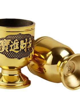 光身黄铜供奉佛前敬神贡杯元宝