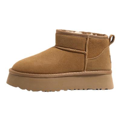 环球官方旗舰店真牛皮厚底雪地靴