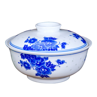 菜碗汤碗面碗老式玲珑中国风怀旧青花瓷陶瓷碗盖碗景德镇陶瓷餐具