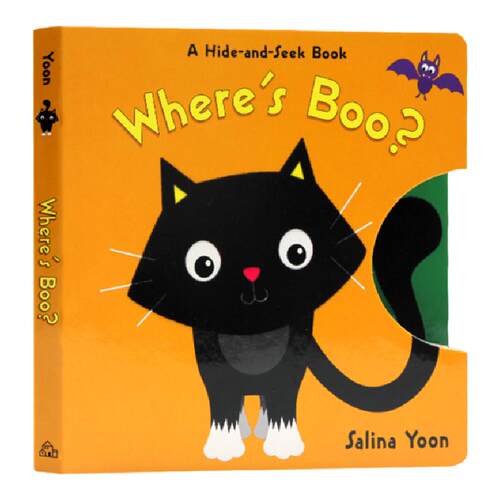 进口英文原版正版 Where’s Boo 捉迷藏绘本 儿童启蒙纸板触摸书 阅读趣味图画书 亲子共读 A Hide-And-Seek Book