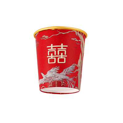 佰聚鑫结婚纸杯金箔加厚高档订婚