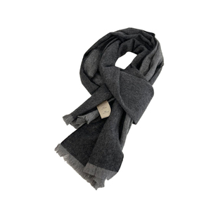 中性简约100%Cashmere日本纯山羊绒围巾男士冬季保暖礼盒装送男友