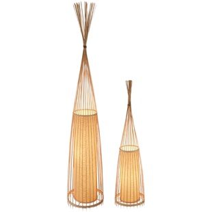 中式竹编禅意落地灯民宿茶室酒馆侘寂风装饰复古灯客厅卧室氛围灯