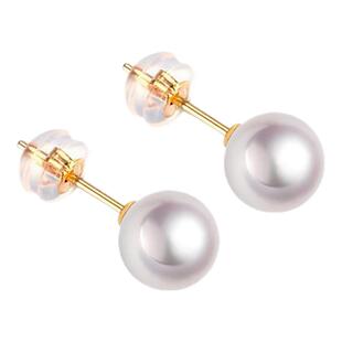 BEAUFINA百分娜Akoya海水珍珠耳钉18K金小灯泡耳饰女情人节礼物