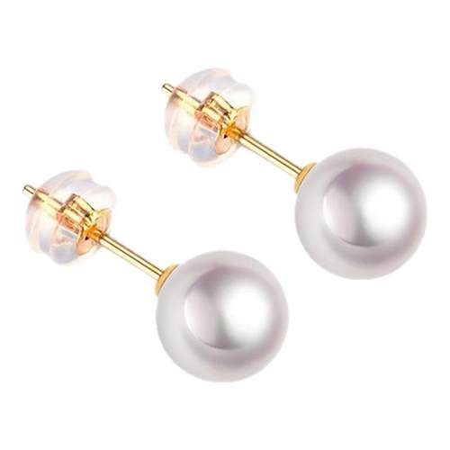 BEAUFINA百分娜Akoya海水珍珠耳钉18K金小灯泡素钉高级感耳饰女