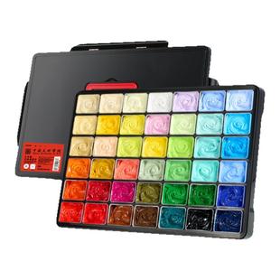 青竹水粉颜料画材美术生专用大师颜料工具果冻套装考试48色经典黑绘画色彩水彩50ml42色80ml金典黑官方旗舰店