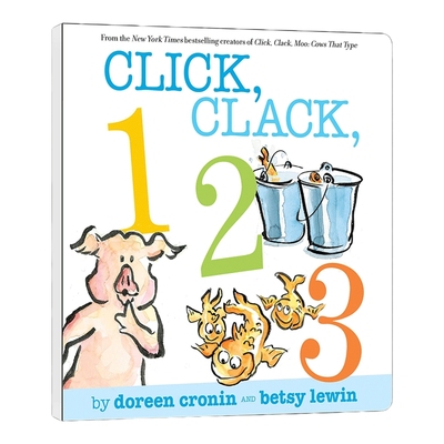 英文原版 Click Clack 123 咔嗒咔嗒 跟会打字的奶牛学数字 纸板书 凯迪克获奖作者 英文版 进口英语原版书籍