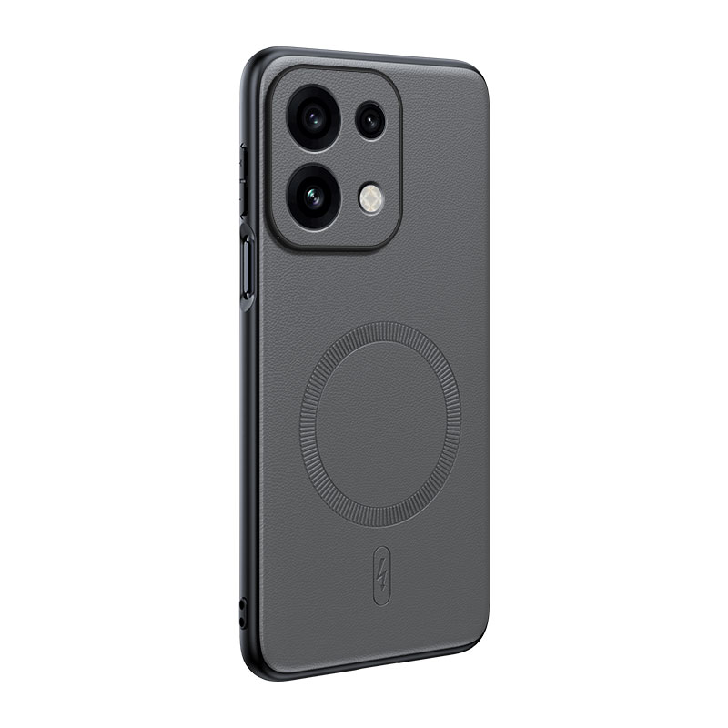 适用OPPOReno16/16Pro磁吸皮质壳