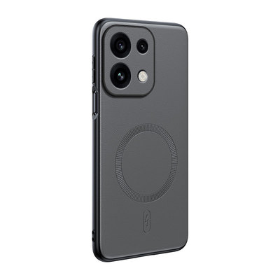 适用OPPOReno16/16Pro磁吸皮质壳