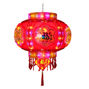 新款亚克力硬壳旋转灯笼七彩led走马灯阳台别墅农村大门春节新年