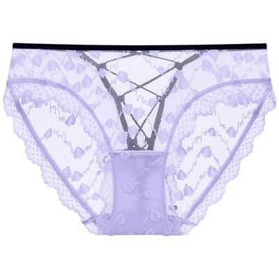 3件169|商场同款MYBODY新款性感纯欲爱心提花交叉系带蕾丝内裤女