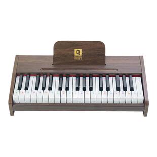 俏娃儿童木质钢琴电子琴初学女孩玩具宝宝乐器启蒙礼物37键入门