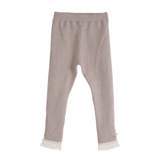 女童打底裤薄绒外穿春秋冬季加厚纯棉磨毛儿童抓绒蕾丝韩版瑜伽裤